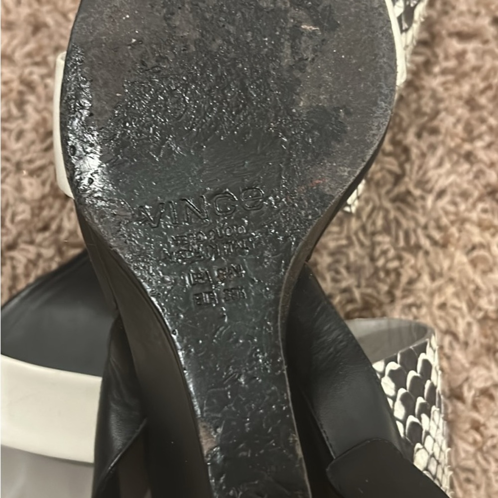 Vince Monochrome Snakeskin Heels
